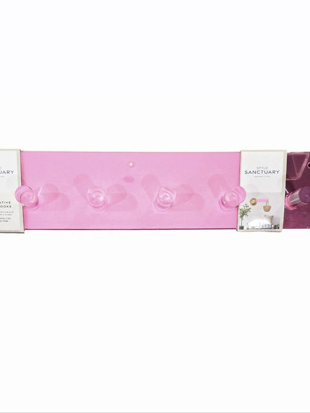 Style Sanctuary Pink Acrylic Decorative Wall Hook